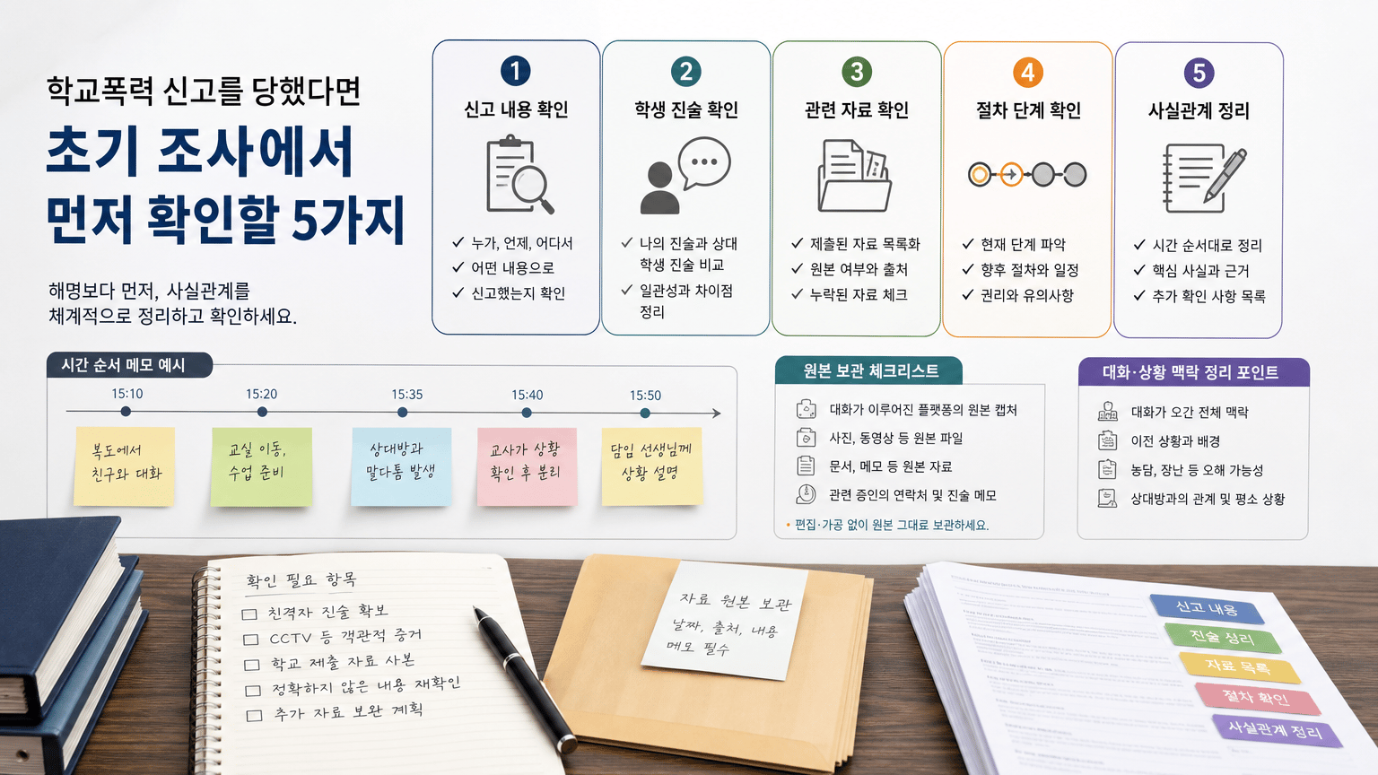 학교폭력 신고를 당했다면 초기 조사에서 먼저 확인할 5가지