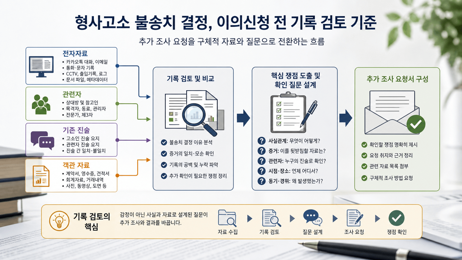형사고소 불송치 결정, 이의신청 전 기록 검토 기준