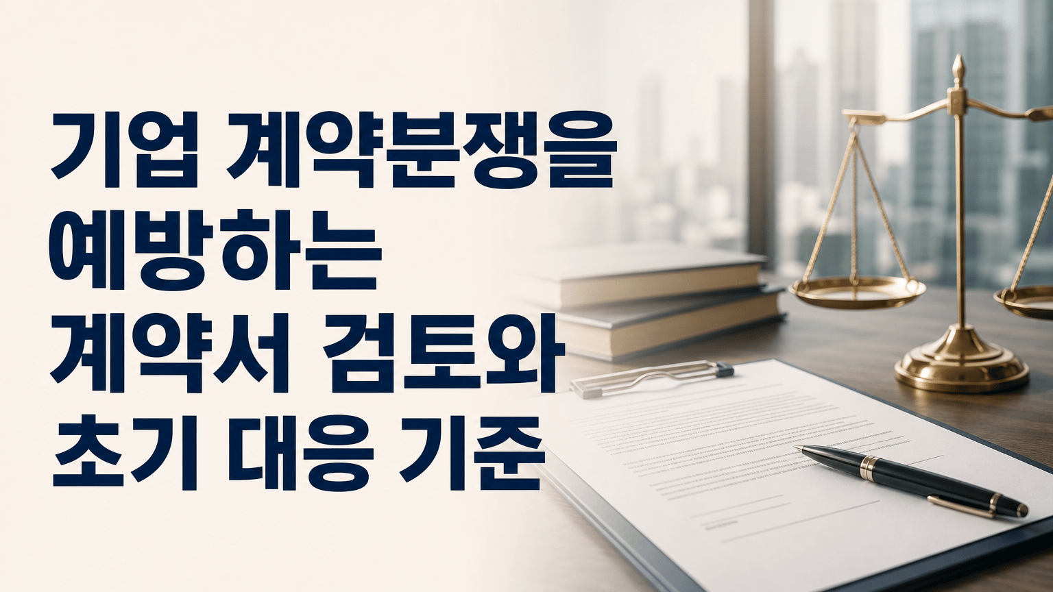 기업 계약분쟁을 예방하는 계약서 검토와 초기 대응 기준