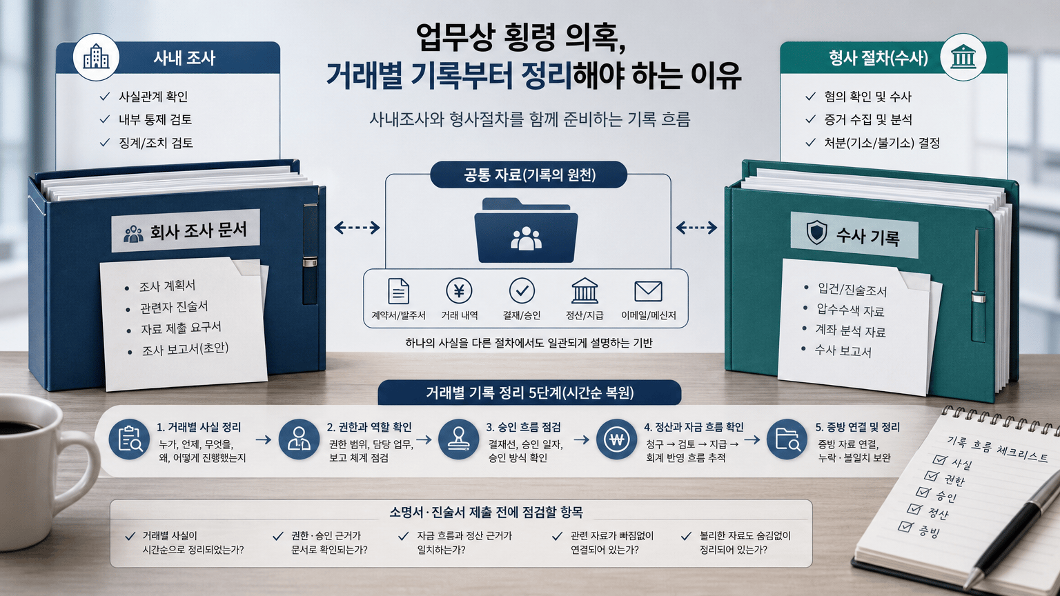 업무상 횡령 의혹, 거래별 기록부터 정리해야 하는 이유