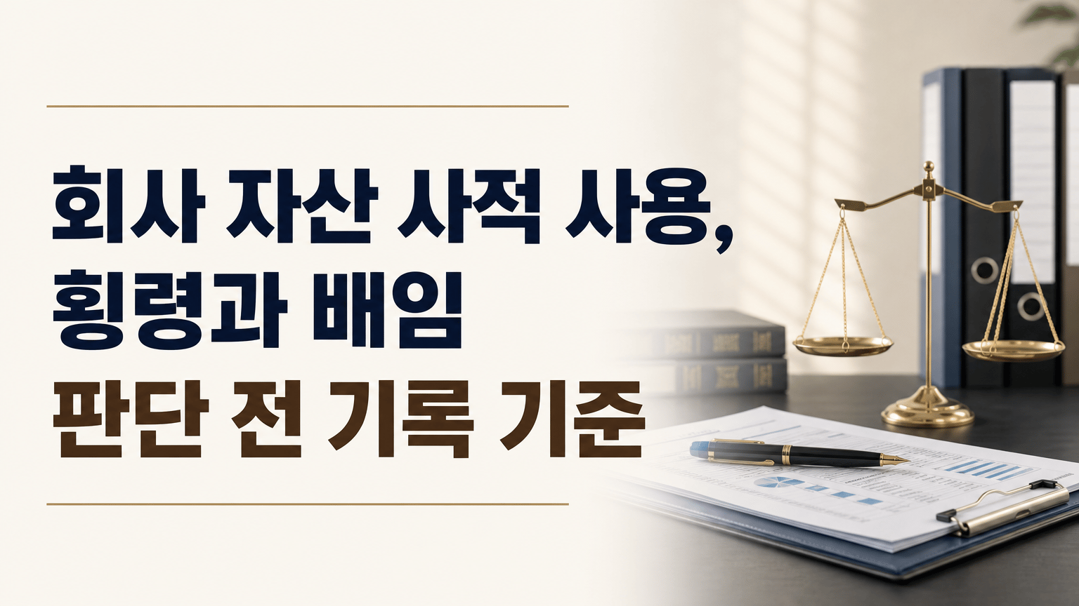 회사 자산 사적 사용, 횡령과 배임 판단 전 기록 기준